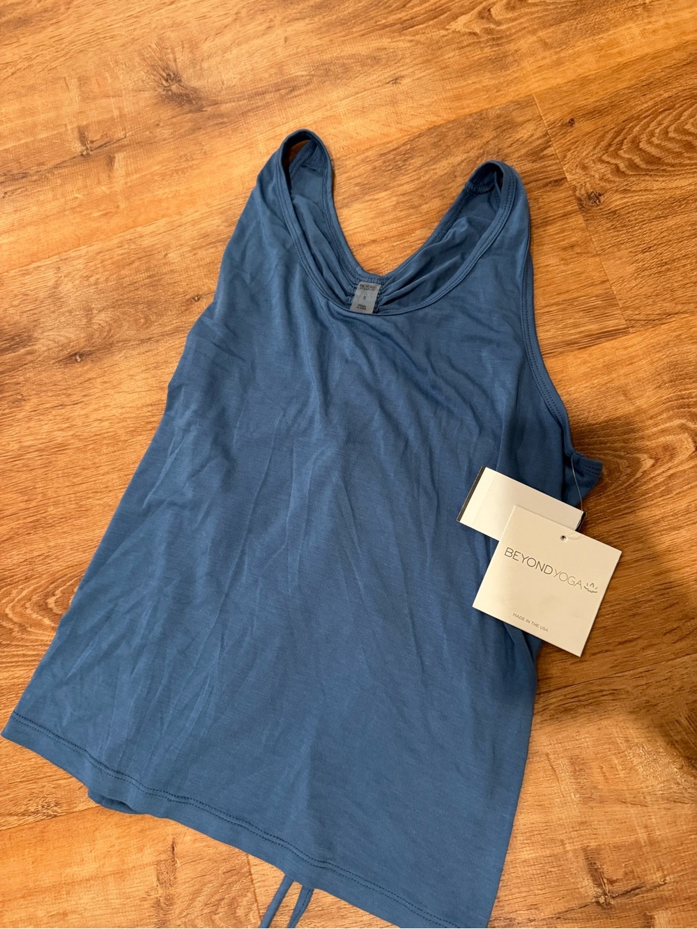 Beyond Yoga Blue Ruched Racerback Tank - Picture 4 of 6